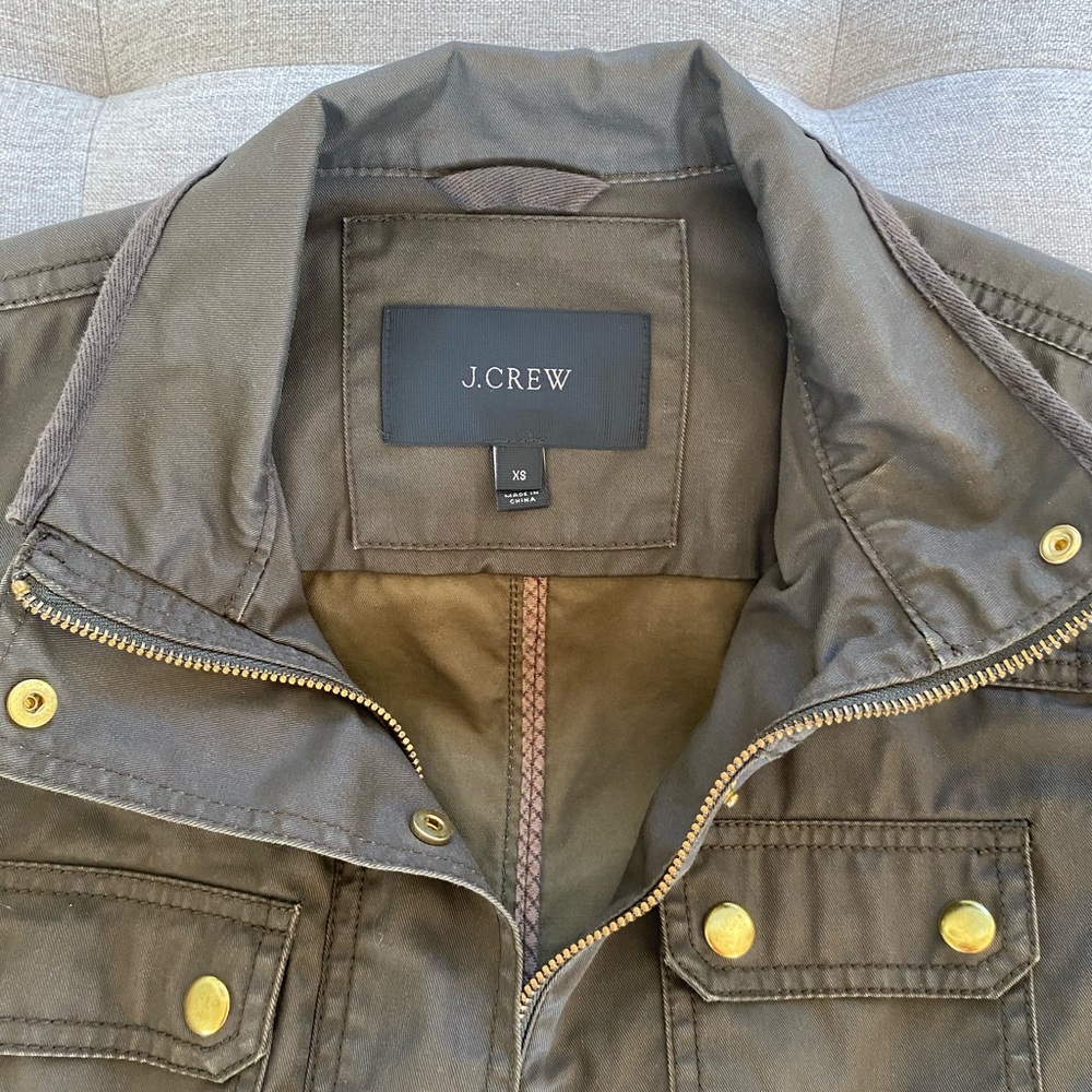 J. Crew Olive Biker Style Jacket